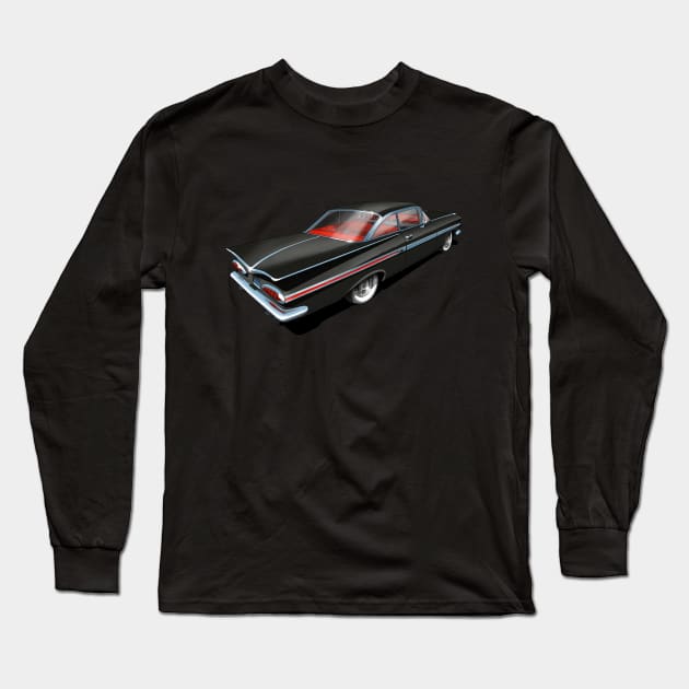 1959 Chevrolet Impala in Black Long Sleeve T-Shirt by candcretro